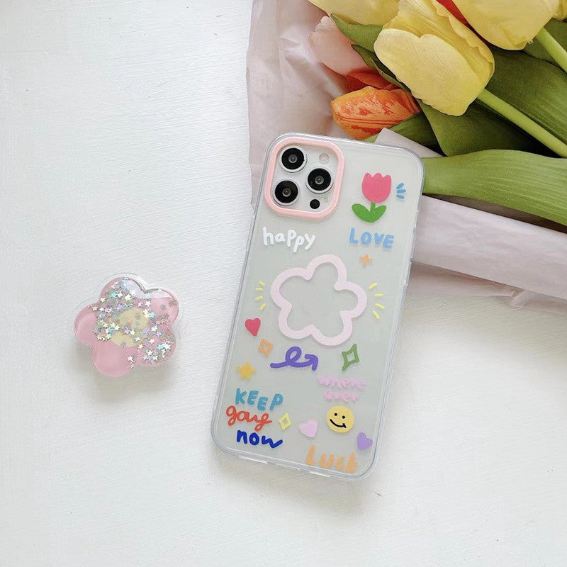 Étui simple de téléphone en silicone fleur