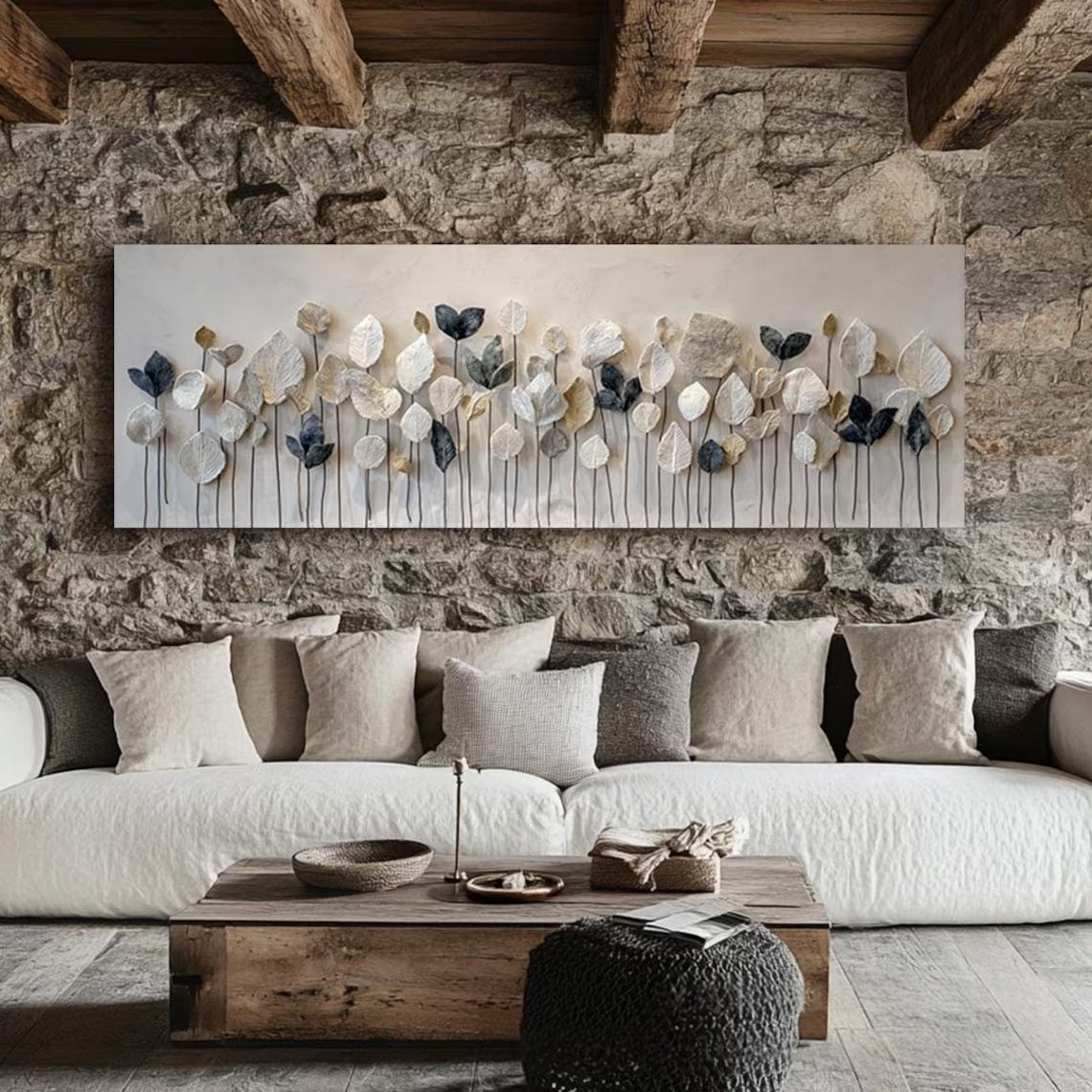 Minimaliste Feuille Panoramique Art Toile Peinture