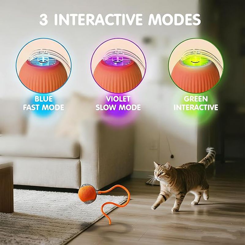Chat Interactive Ball Toys Automatic Rolling Ball pour Kitten Smart Pet Electri rechargeable