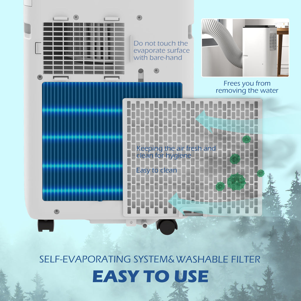 10,000 BTU Moible Climatiseur 440 Sq. Ft., ventilateur déshumidificateur sommeil automatique avec minuteur 24H