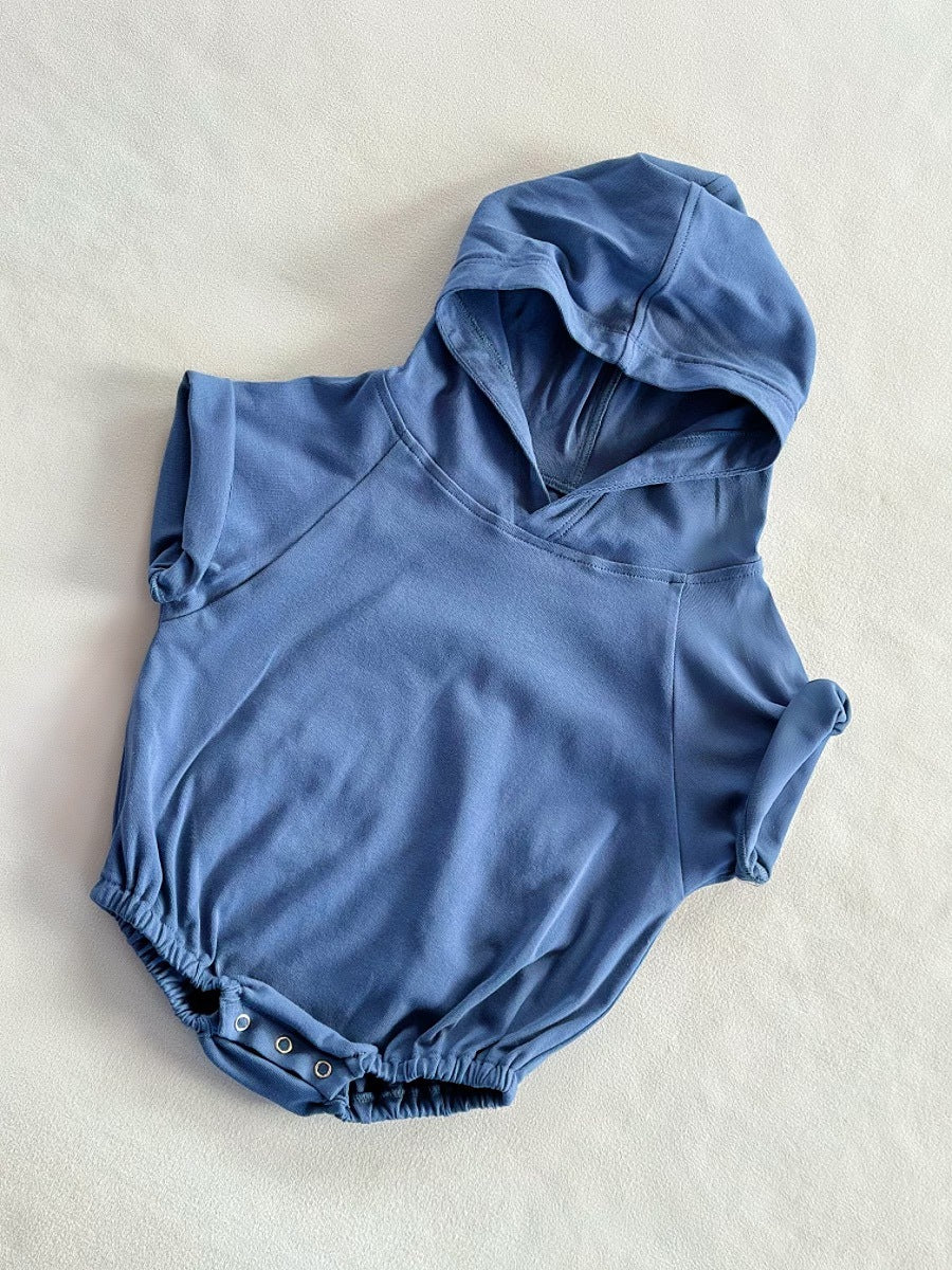 Romper de coton à capuche couleur Candy