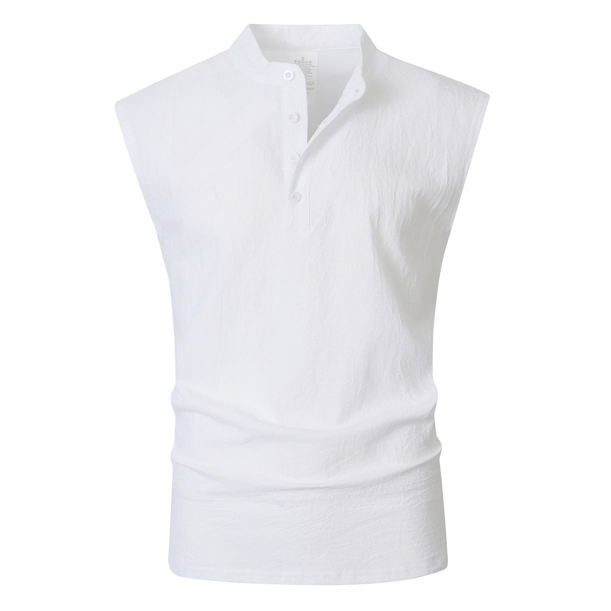 Haut large sans manches multi-boutons de couleur unie en plusieurs couleurs