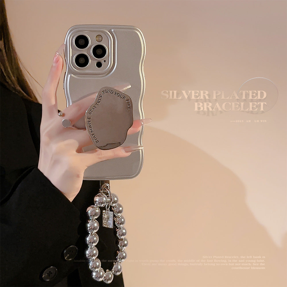 Niche métal bracelet en argent boîtier de téléphone de plaque électronique