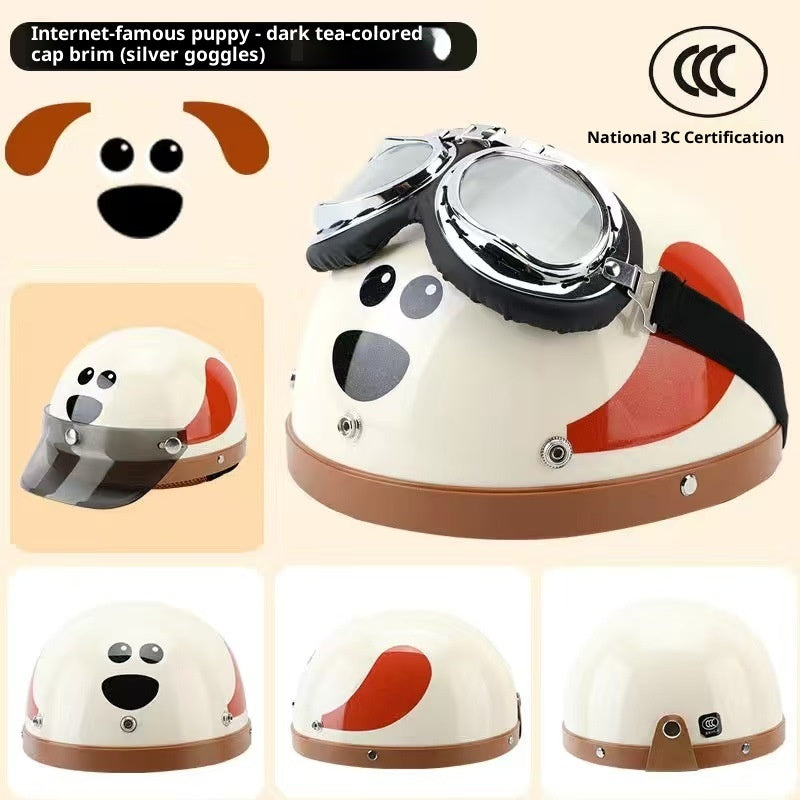 Voiture électrique quatre saisons casque chaud universel homme mignon
