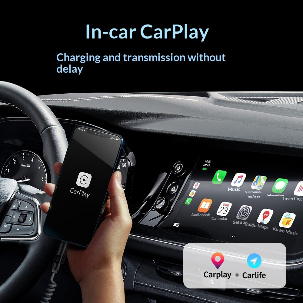 Écran numérique Spring 4-en-1 CarPlay dans la voiture 2m câble de données