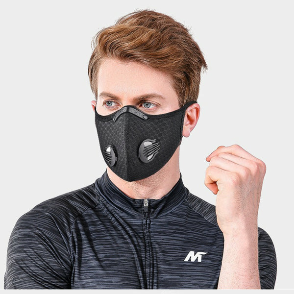 2 Pack demi-couverture visage réutilisable Masque W Filtre Cyclisme Outdoor Sport Masque visage Noir Logiste