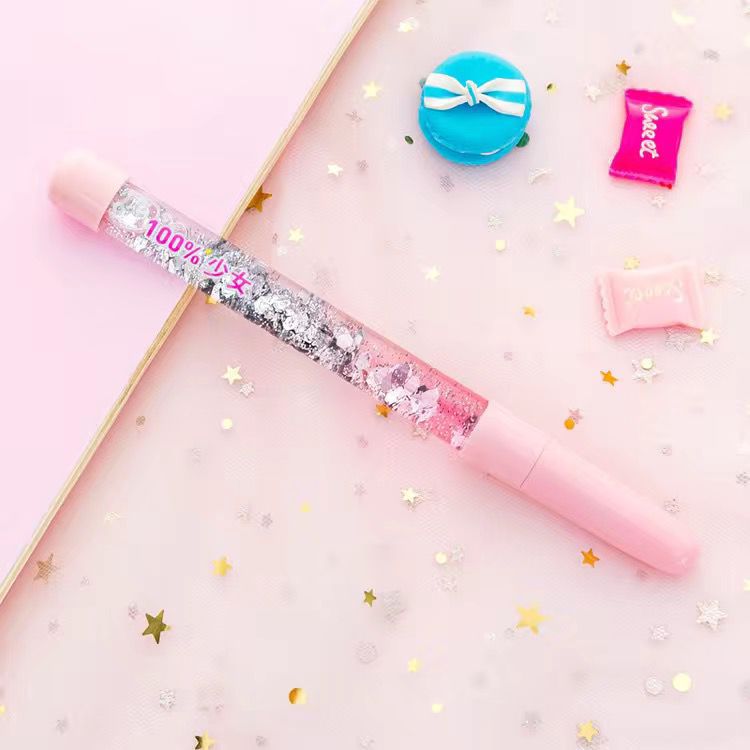 Shiny Black Glitter Quicksand Neutral Water Pen