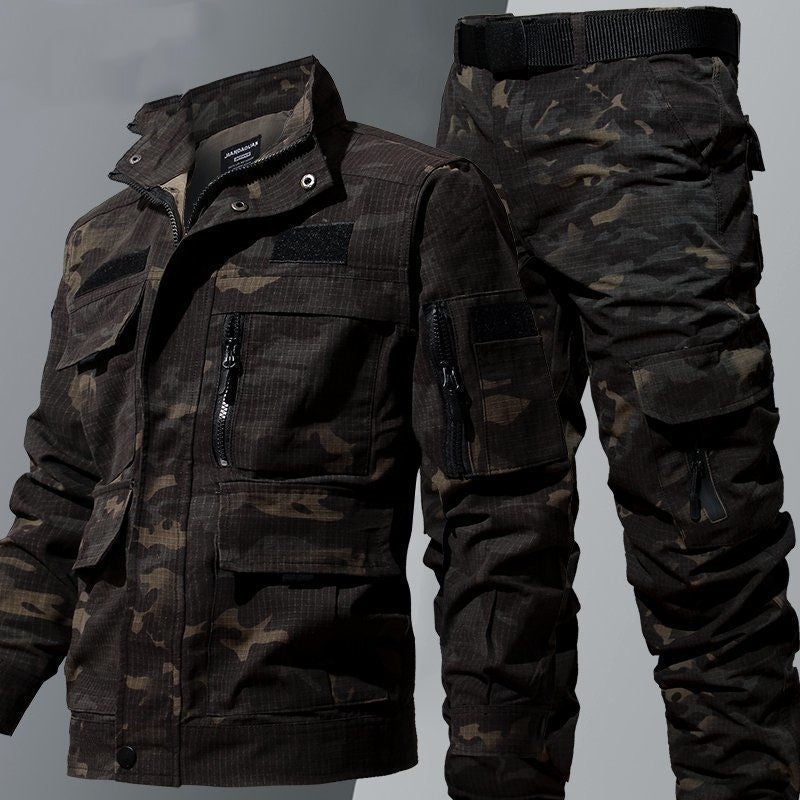 Vêtements Camouflage homme automne et costume d'hiver T-shirt de fitness résistant à la déchirure