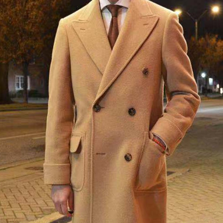 Manteau de trench en laine pour hommes