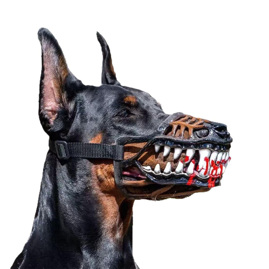 Muselière d'animaux effrayante Fangs sanglants Tête de latex Halloween Maison hantée Escape Room Prank