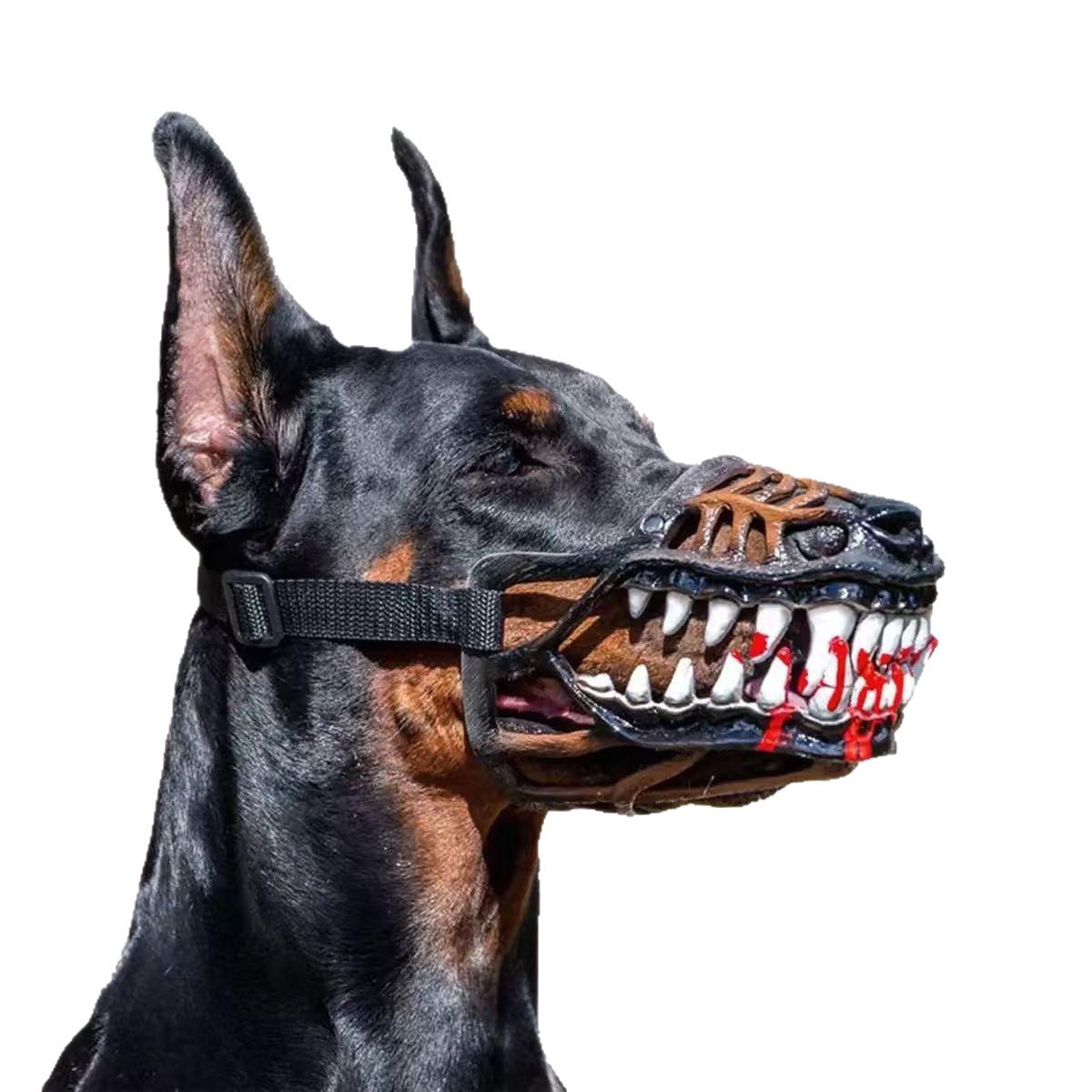 Muselière d'animaux effrayante Fangs sanglants Tête de latex Halloween Maison hantée Escape Room Prank