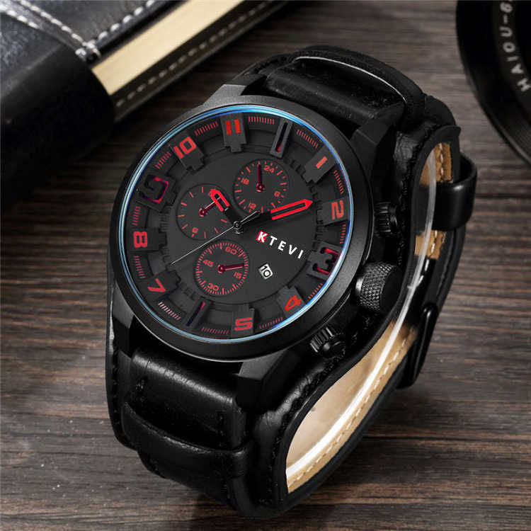 Hommes Trendy Coréen style montre de sport avec un grand cadran gras pour les étudiants