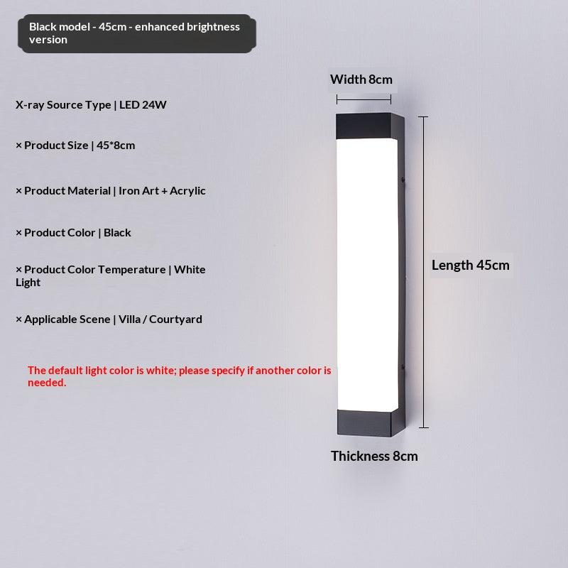 Long Mur Sconce Extérieur Courtyard Lumière