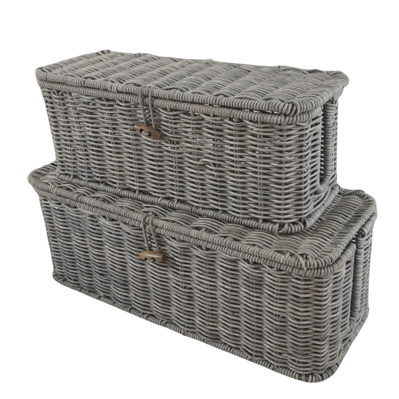 Panier de rangement pour tissés de style rotin et rotin