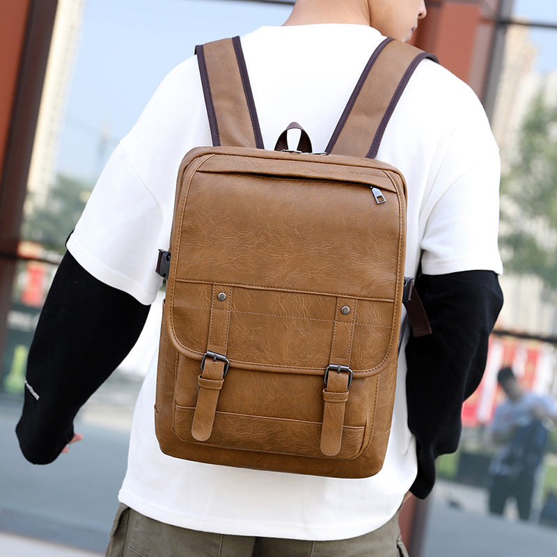 Sac à dos en cuir pour hommes du lycée