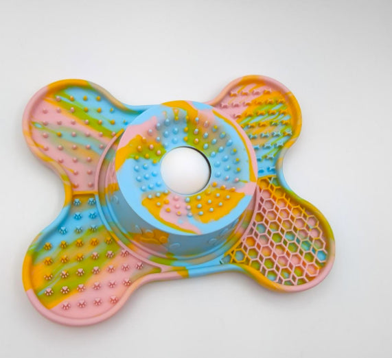 Pet Silicone 3-en-1 tapis de collage avec des textures cloisonnées pour prévenir l'étouffement