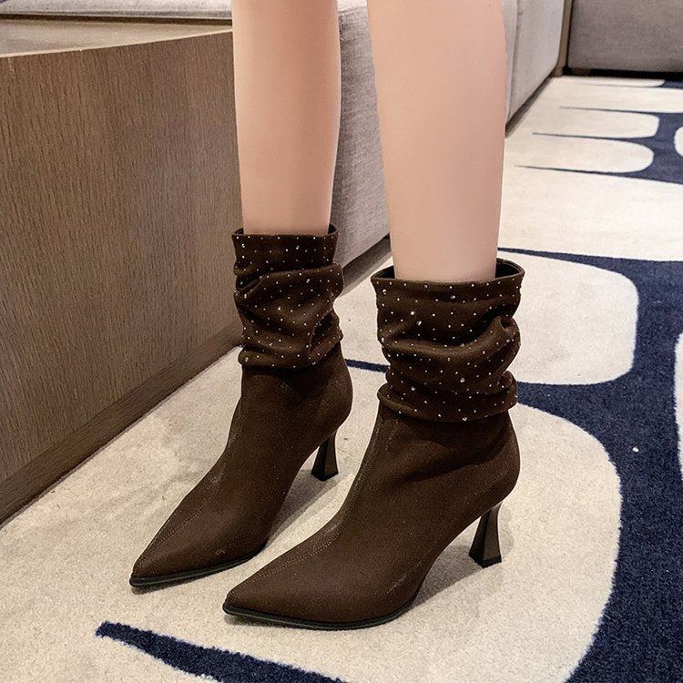 Bottes européennes de strass élégamment américaines
