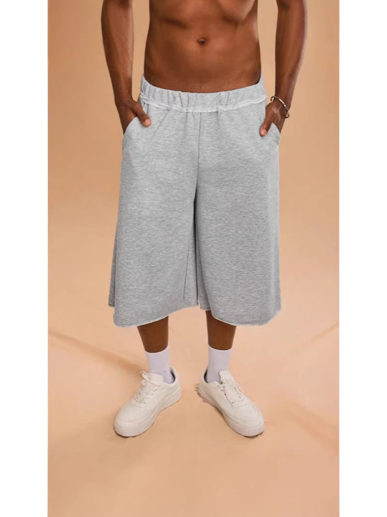 Shorts athlétiques mi-longueur en gris casual