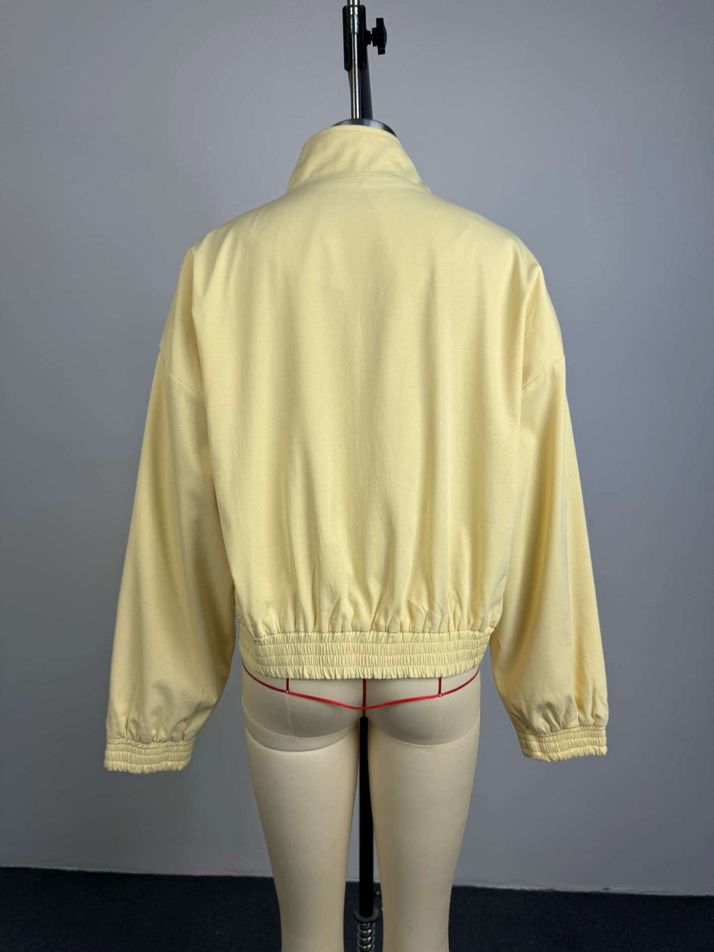 Stand Collier Zip Up Cropped Bomber Jacket