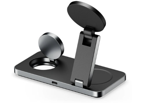 Chargeur de téléphone sans fil Watch Ecouteurs et charge téléphonique Standpliable et compact