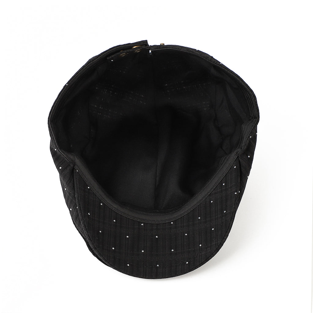 Été léger à paillettes à vérifier Pattern Cap avant avec respirant plissé courte Brim F