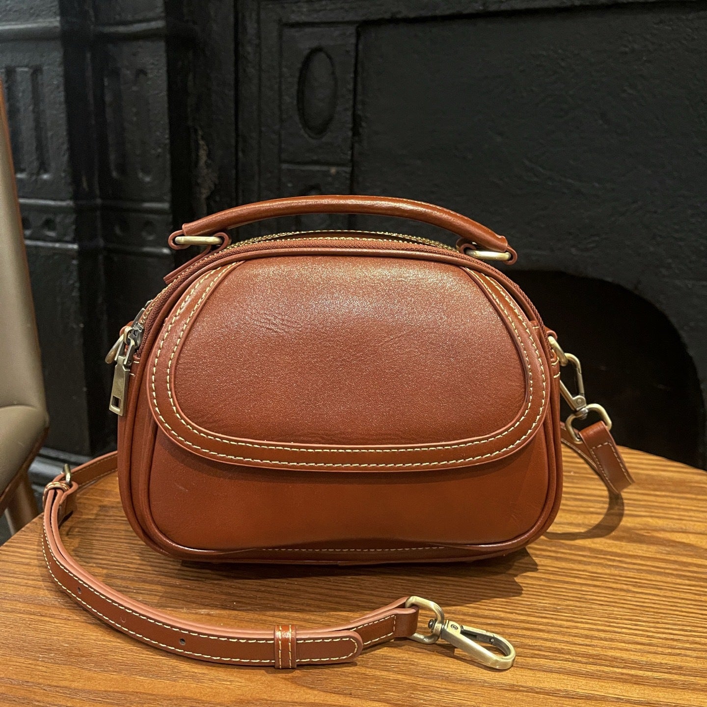 Sac croisé en cuir à épaule unique