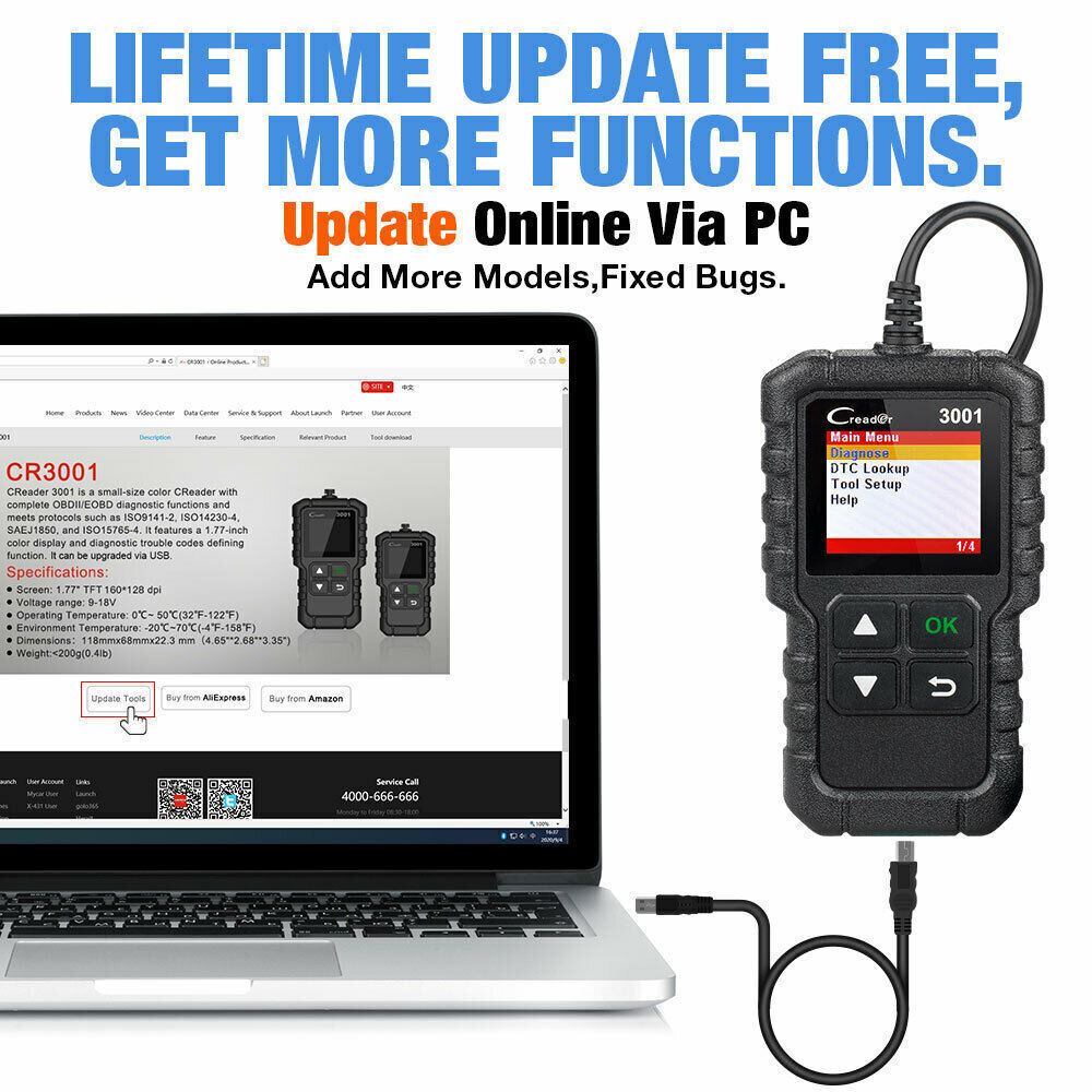 Erreur de défaillance du moteur Scanner diagnostique OBD2 Code Reader Reset Tool Multi-Language