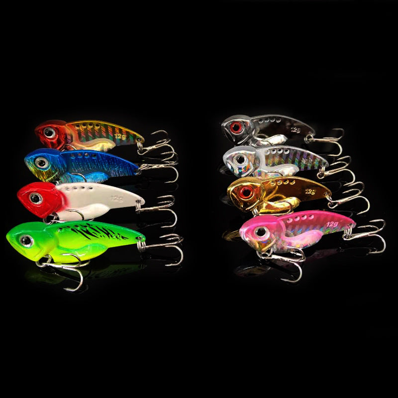 Alliage de zinc Vibrant laser VIB plaque de fer pêche de navire Luya appât avec trou de sang épais