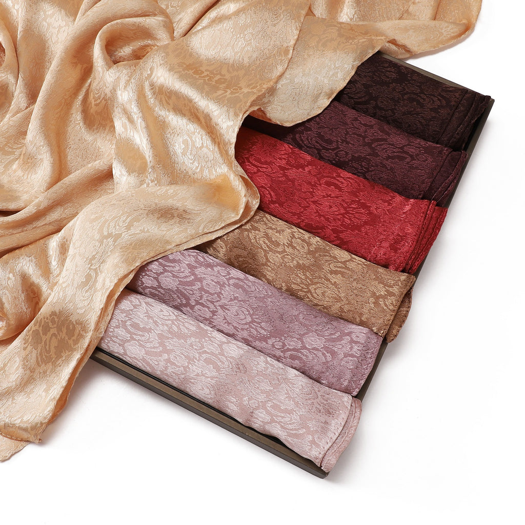 Women's Satin Patterned Jacquard Headscarf