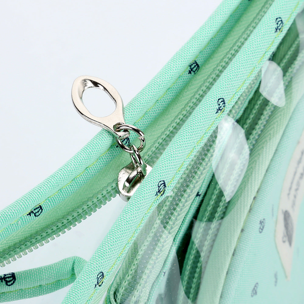 Set transparent de sac de voyage cosmétique trois-pièces
