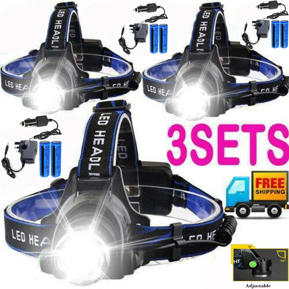 Lampe phare LED Rechargeabl lampe de poche lampe de poche lampe de camping lampe de travail