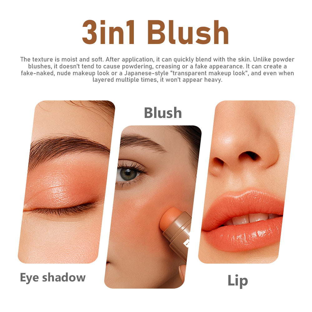 Bâton de surligneur multi-usage Glossy Blush pour lèvres et cheeks