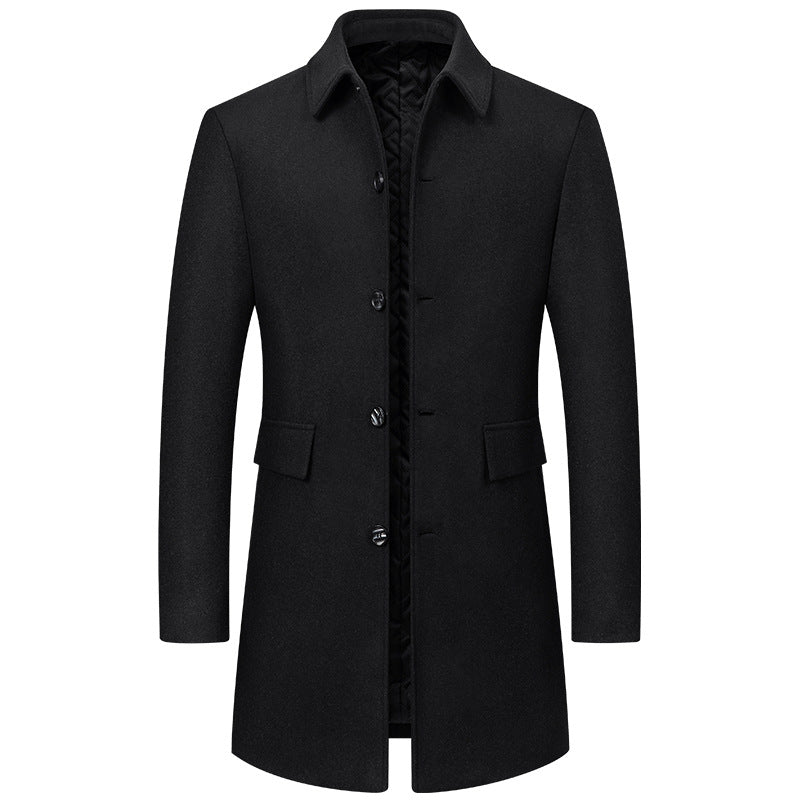 Lapel Hommes d'âge moyen Coat Woolen Coat