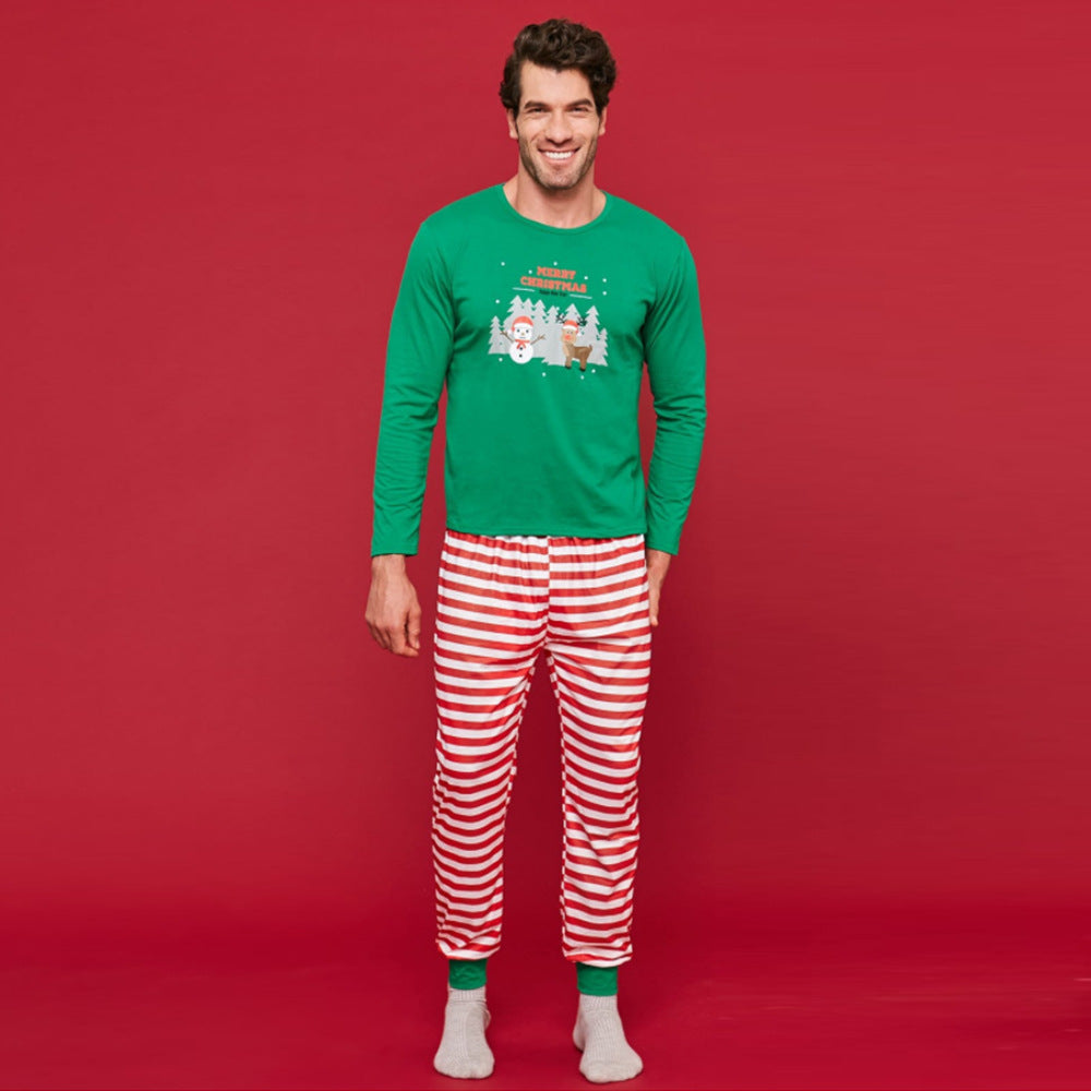 Autumn and Winter Christmas Parent-child Home Set Pajamas