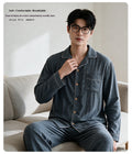 Vêtements de salon pour hommes en coton double couche Gauze