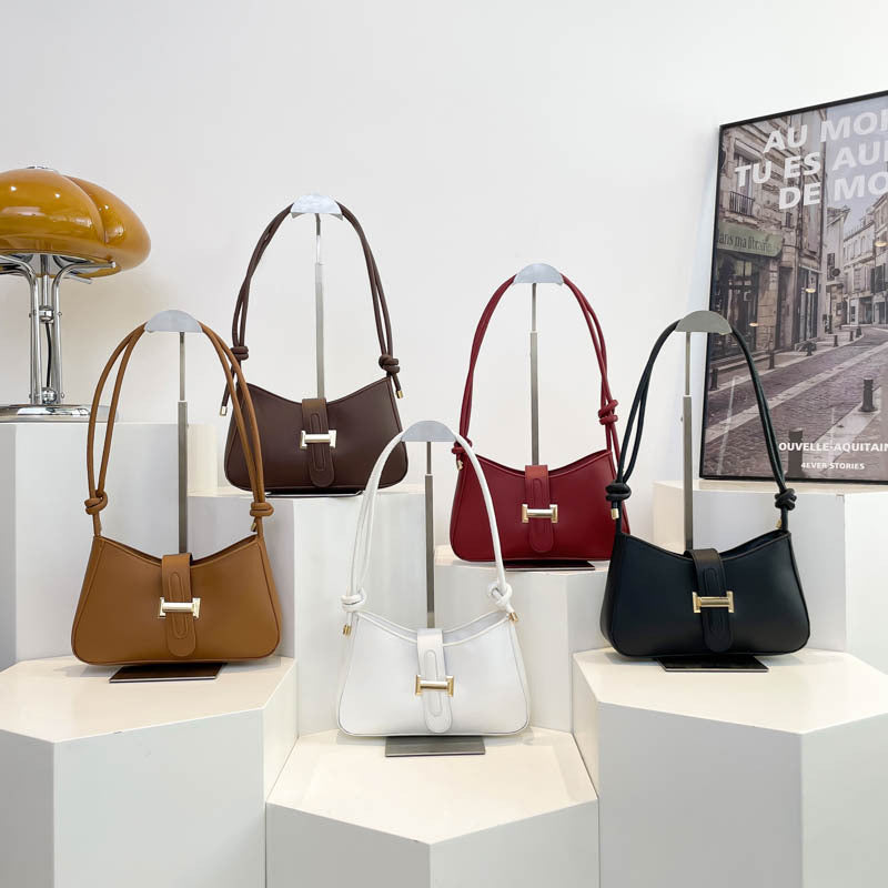 Femmes Minimalist Textured-design Sac à sous-bras à épaule unique