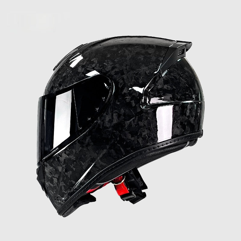 Casque de moto en fibre de carbone Personnalité de moto Léger Type de couverture complète
