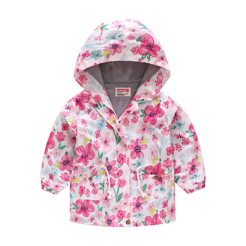 Le printemps et l'automne mince à capuche bébé mignon Zipper veste pour enfants