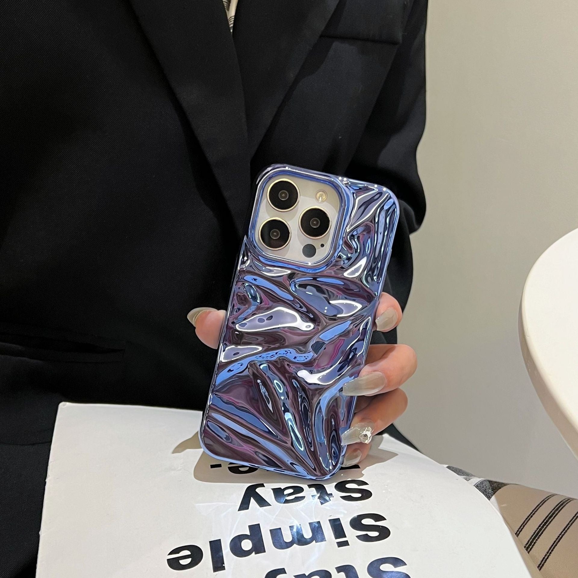 Electroplating Trois dimensions Pléate Pattern Shell Sens avancé