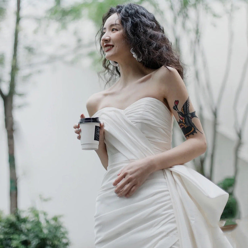 Lumière mariage robe courte femmes
