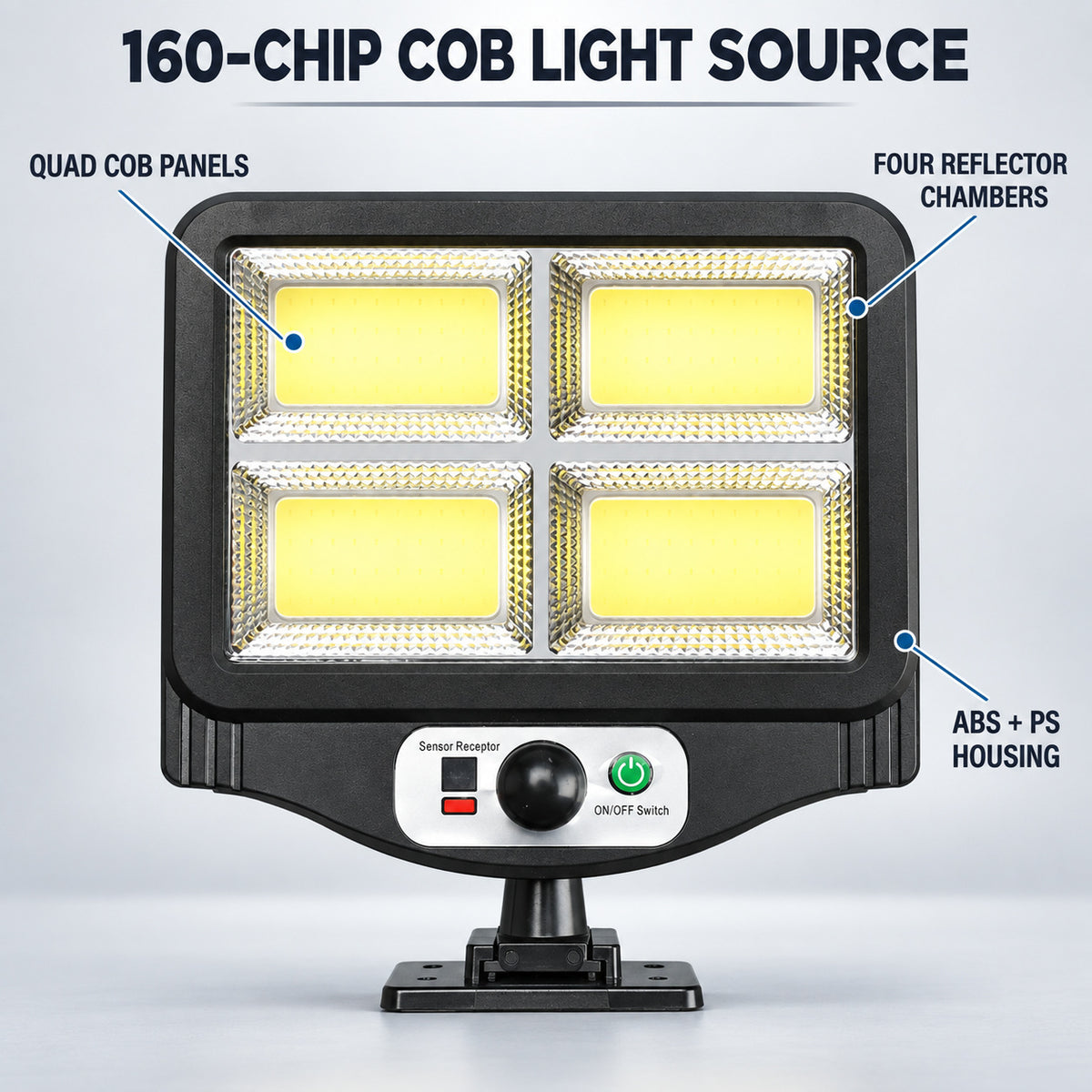 Capteur de mouvement rechargeable solaire COB LED lampe de travail 1500mAh pour auto W781 4 1x