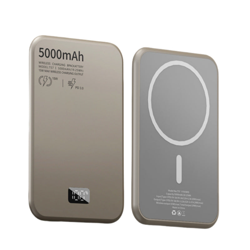 Affichage numérique magnétique sans fil Alliage d'aluminium Charge rapide Alimentation mobile