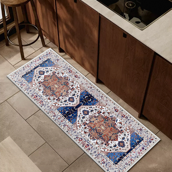 Boho Kitchen Rug Sets 3 pièces avec Runner Non Slip Kitchen Rugs and Mats Lavable Kitchen