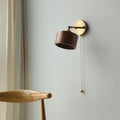 Lampe murale à chaîne de traction chambre à noyer noir