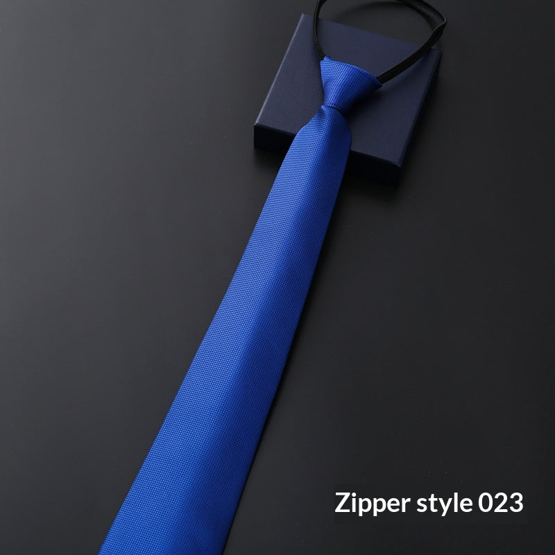 Mens Business Tie Zipper formel avec bandes bleues