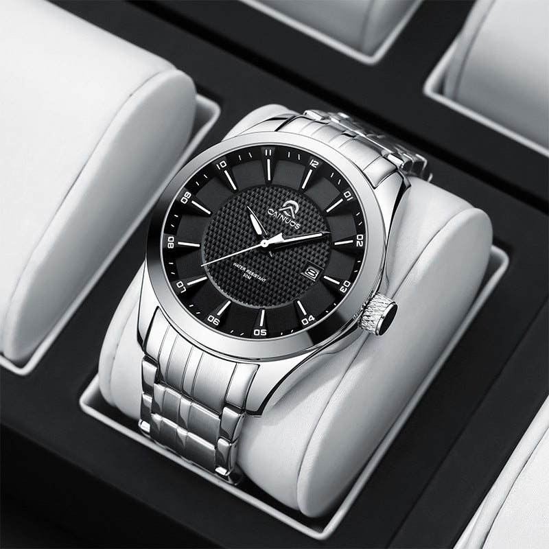 Hommes Waterproof Business Calendrier Montre Quartz