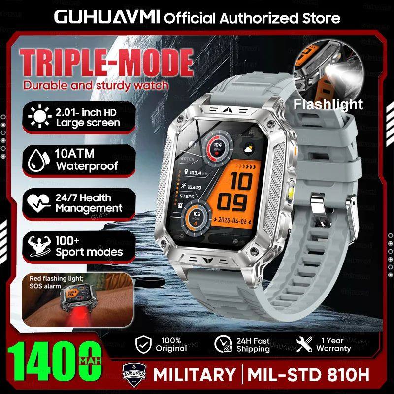 Batterie militaire 1400mAh montre intelligente avec lampe de poche LED