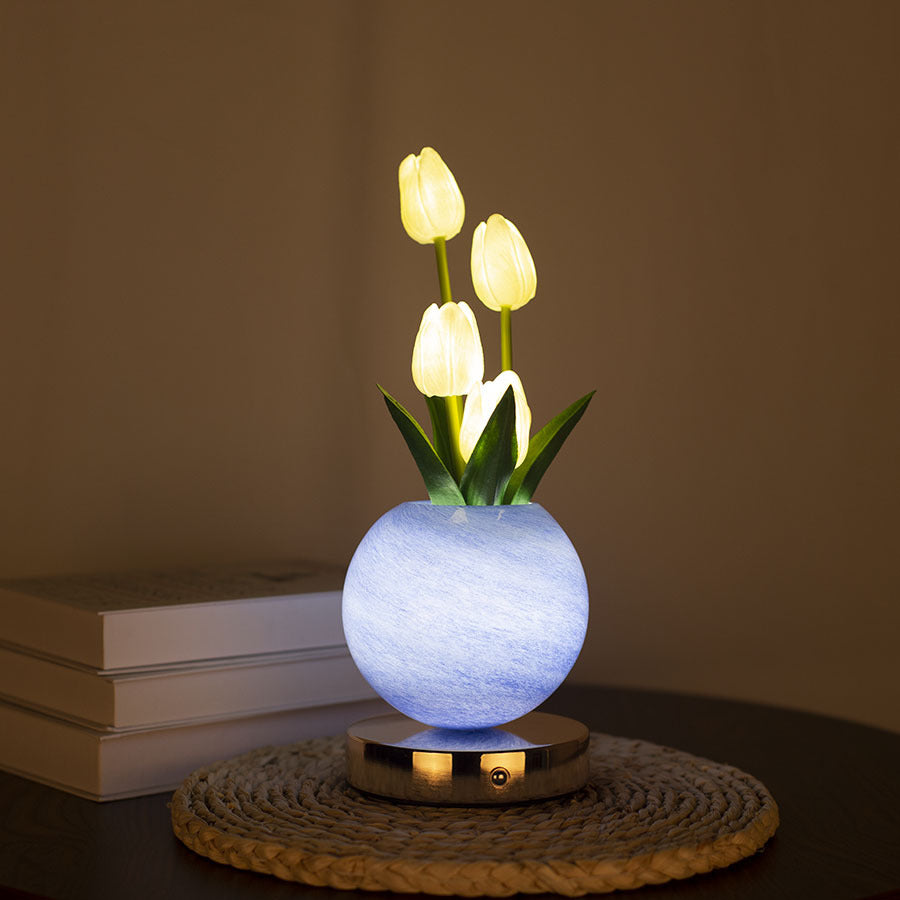 Decorative LED Table Lamp Tulip Planet Night Light Room