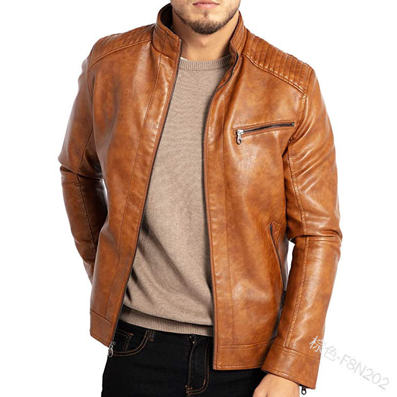 Veste en cuir de moto en polyester pour homme
