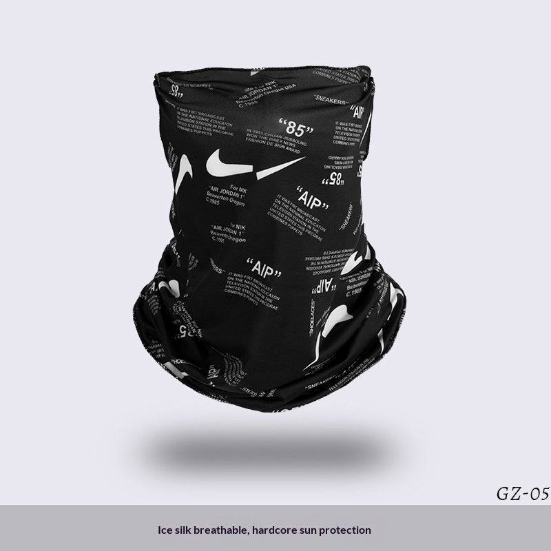 Masque de visage en boucle d'oreille en soie de glace protecteur de cou de sport
